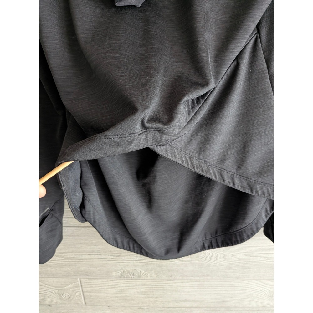 Athleta Womens Space Dye Tulip Back Hoodie Charcoal Gray Thumbhole Activewear M - Picture 14 of 16